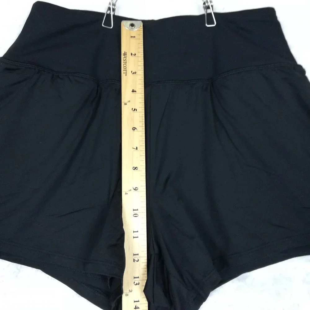 Spyder Womens Shorts Active Black Running Yoga 2-in-1 Dual Layered Comfort M